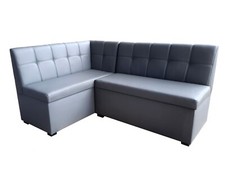 Eckbank Sitzbank Komo GRAU Polster Bank Lederoptik modern Truhenbank 167x121 cm