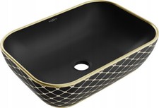 Waschbecken Aufsatzwaschbecken Schwarz Handwaschbecken 45x32