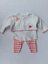 Puppenkleidung 3tlg Set Leggings - Shirt - Jäckchen für Puppengröße für 55 cm