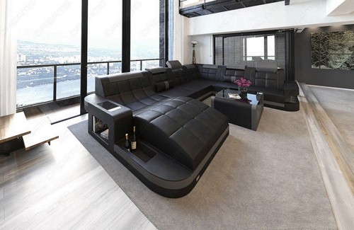 Wohnlandschaft leder sofa led - wohnlandschaft,