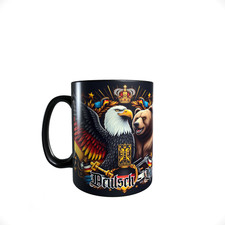 Deutsch-Russische Freundschaft, Tasse schwarz/schwarz 330 ml.