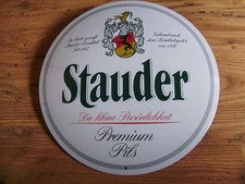 Stauder Blechschild in 35 cm in Rund sehr selten