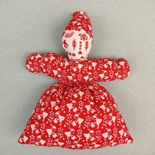 Sigikid Wichtel Püppchen Puppe ❤️ Stofftier Rot Weiß ca 22cm Stoffpuppe