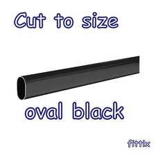 Garderobe oval schwarz Hängeschiene Zuschnitt 30 x15 mm Stangen