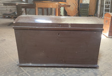 Antike Runddeckel Truhe Holztruhe Buckeltruhe Bauerntruhe Schatzkiste Landhaus 2