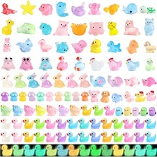 Mini Harz Tierfiguren 106 Stück leuchtende kleine Tiere Figuren bunte Dekorat...