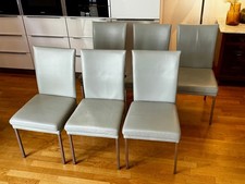 Set aus 6 wunderschönen Esszimmerstühlen, Leder, Musterring