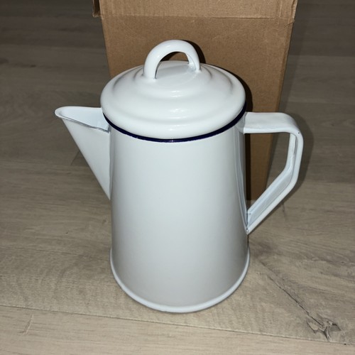 Emaille kaffeekanne weiss - kaffeekanne,