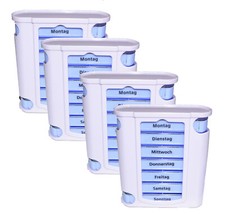 4 x Pillenbox,Tablettendose,Pillendose Turm, Medikamentenbox,Tablettendosierer