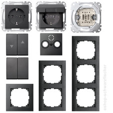 Merten System M / Rahmen M-Pure Anthrazit Schalter Steckdosen usw. - zur Auswahl