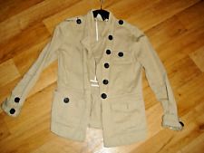 Amisu Damen Jacke Weste Blazer Beige Gr. S Denim Stoff große Knöpfe