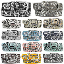 ZAKATTE • DAMEN NIETENGÜRTEL AUS KUNSTLEDER BIKER GÜRTEL MIT NIETEN BIS 125 CM