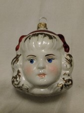 Christbaumschmuck Kugel Weihnachten Engel Kopf Gesicht Vintage Lauscha