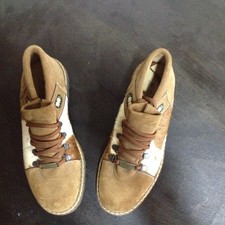 Trachtenschuhe Oktoberfest 2025 grüßt 41  Braun mit Kuhfell "Michel Jordi"