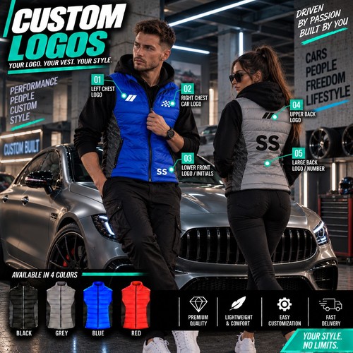Herren steppweste motorsport - steppweste,