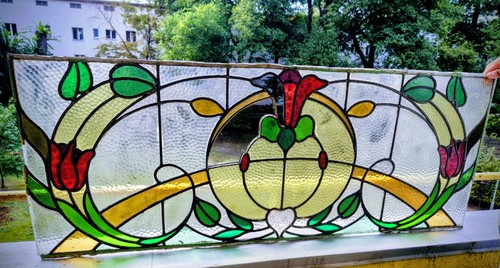 Jugendstil bleiglasfenster - jugendstil, um