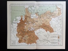 2 antike Spezialkarten: Krankheiten Verbreitung Deutsches Reich 1893 Statistik