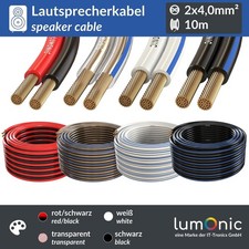 10m Lautsprecherkabel 2x 4mm² CCA HiFi Boxenkabel Audio Zwillingsleitung