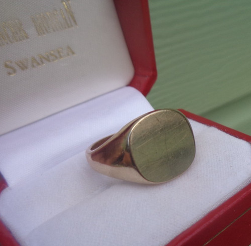9ct gold siegelring größe - größe, v