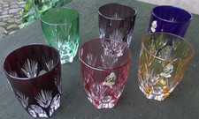 6 Römer-Gläser Nachtmann  Bleikristall Überfang bunt, Saftläser