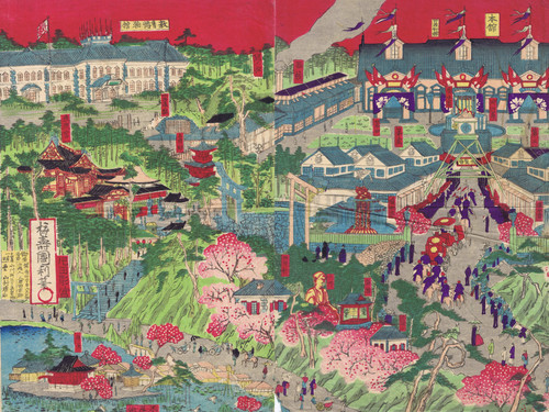 Kawanabe kyosai stadtansicht - kyosai,