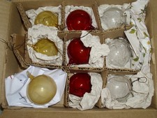 9 Stück Glaskugeln zum aufhängen Ø 5 cm: rot, klar, gelb  -Fenster-Deko-