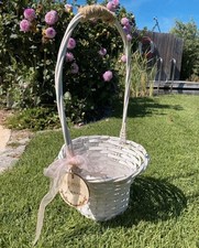 Hochzeit 2 Stck. Blumenkorb Streukorb weiß Blumenmädchen