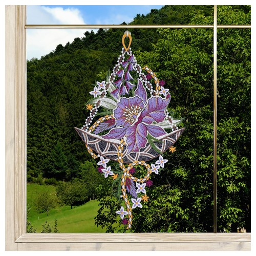 Fensterbild orchidee lila - fensterbild,