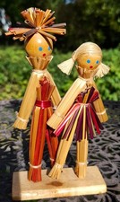 Stroh Puppe Paar aus Polen 
