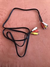 1,5 m  Cinch Flachkabel 3-fach RCA Audio Video  mit je 3 Cinchstecker
