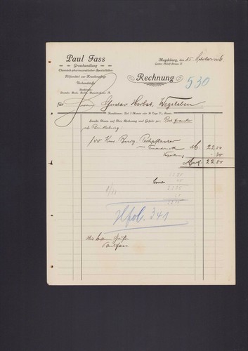Magdeburg rechnung 1916 paul - magdeburg,,