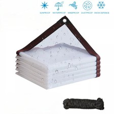 2-6M Wasserdichte Transparente Plane mit Ösen Schutzplane Folie Klare Garten 