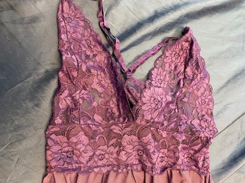 Negligee lila mit spitze und - lila,