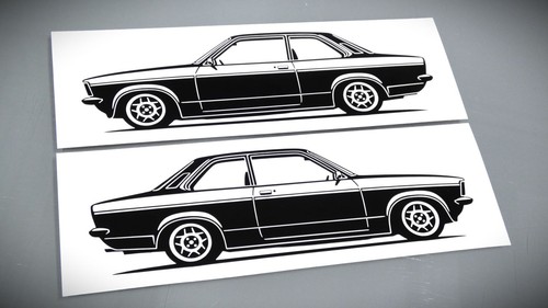 Opel kadett tuning aufkleber - c,