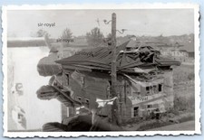 Doppelbelichtung - Zerstörtes Haus und Wehrmacht Soldaten - WK2 Foto 10x7cm
