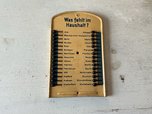 Alte haushalts merktafel - haushalts-,