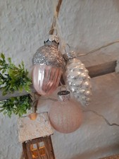 Weihnachtsdekoration Christbaumschmuck Glas Zapfen/Eichel/Kugel-Hänger