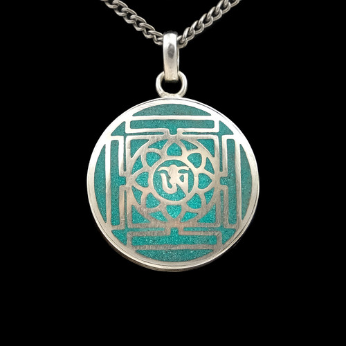 Amulett türkis silbern - om,