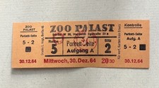 Alte Original Eintrittskarte Zoo Palast Berlin 1964 Sammler Ticket 30.12.1964