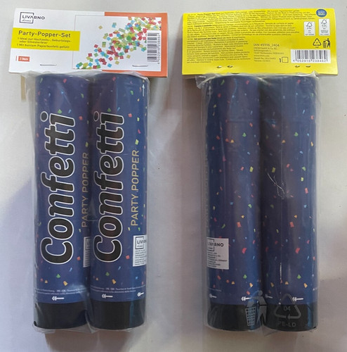 10x konfetti kanone - konfetti-kanone, groß