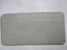 Typenschild Schild für VW Mexico Käfer Bus und andere BJ