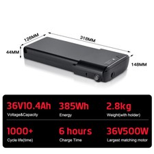 E-bike Akku 36V 10.4Ah Li-ion Batterie für Ansmann Kalkhoff Raleigh Groove MiFa