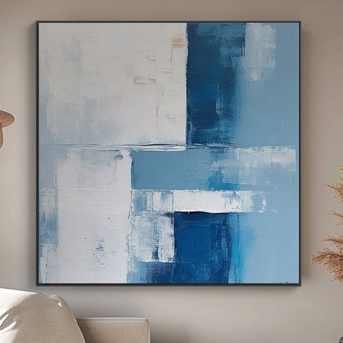 Abstrakte acrylgemälde blau - abstrakte,