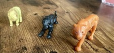 3 alte Tierfiguren Löwe Tiger