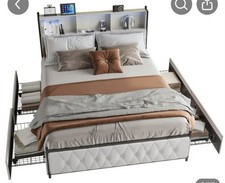 Doppelbett 180×200 Cm mit Lattenrost und Schubladen NEU