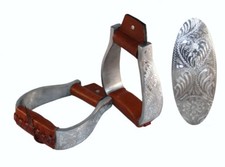 Aluminium Show Steigbügel graviert gepolsterter Tritt Westernsteigbügel gerade