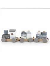 Label holzzug blau - label,