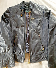 Jacke, Lederjacke, schwarz, Gr. 34