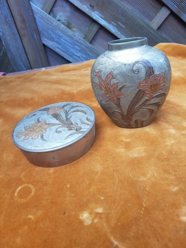 Alte deckeldose und vase - deckeldose,