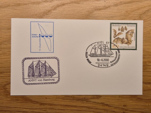 Postkarte mit schiffsstempel - postkarte,